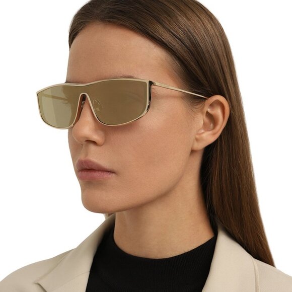 NEW SAINT LAURENT SL605 LUNA 004 SUNGLASSES WOMEN SQUARE GOLD EYEWEAR SL 605 - Picture 1 of 10